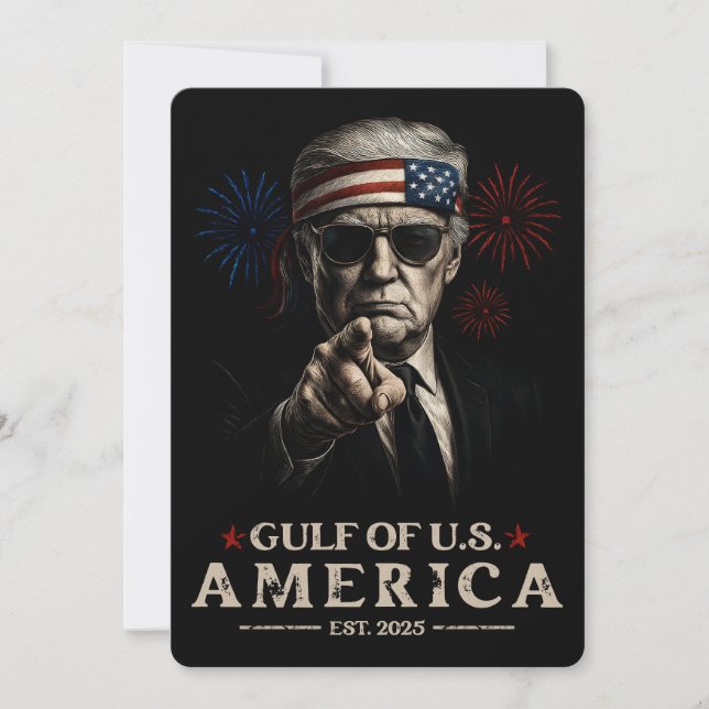 Funny Trump Golf of USA Amerika 2025 4. Juli Einladung (Vorderseite)
