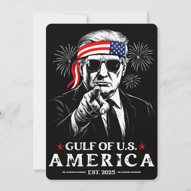 Funny Trump Golf of USA Amerika 2025 4. Juli Einladung (Vorderseite)