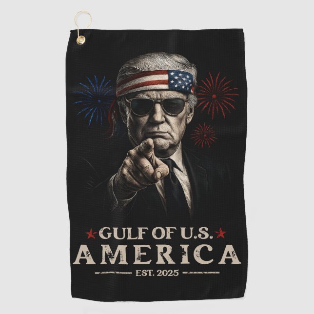 Funny Trump Golf of USA Amerika 2025 4. Juli Golfhandtuch (Vorderseite)
