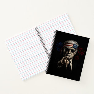 Funny Trump Golf of USA Amerika 2025 4. Juli Notizbuch