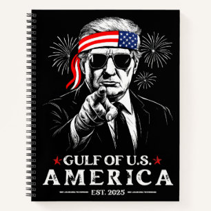 Funny Trump Golf of USA Amerika 2025 4. Juli Notizbuch