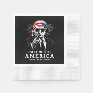 Funny Trump Golf of USA Amerika 2025 4. Juli Serviette