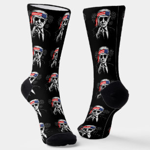 Funny Trump Golf of USA Amerika 2025 4. Juli Socken