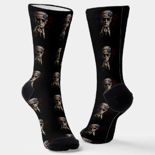 Funny Trump Golf of USA Amerika 2025 4. Juli Socken