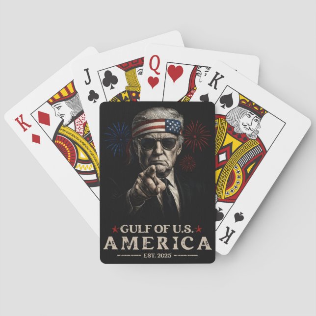 Funny Trump Golf of USA Amerika 2025 4. Juli Spielkarten (Rückseite)