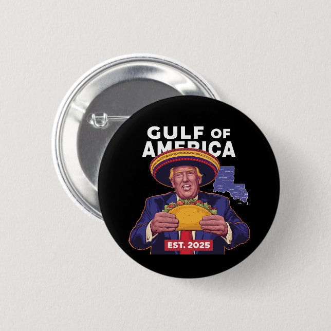 Funny Trump Gulf of US America 2025 Trump Button (Vorne & Hinten)