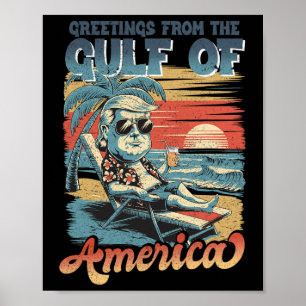 Funny Trump Gulf of US America 2025 Trump Merchand Poster