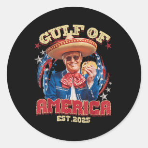 Funny Trump Gulf of US America Est 2025 Golf of M Runder Aufkleber