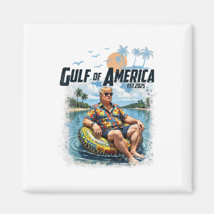 Funny Trump Gulf of US America Est 2025 Magnet