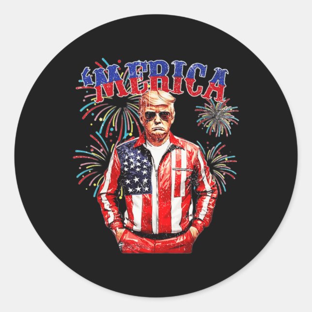 Funny Trump Gulf Of Us merica Trump 4th July Gifts Runder Aufkleber (Vorderseite)