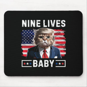 Funny Trump Katze 9 Lebt Baby Funny Vote für Trump Mousepad