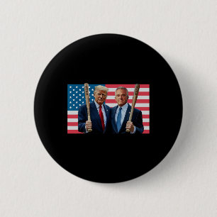 Funny Trump Kennedy Mega Maha Baseball Bat Usa Fla Button