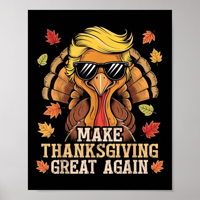 Funny Trump macht Erntedank wieder groß in der Tür Poster (Vorne)