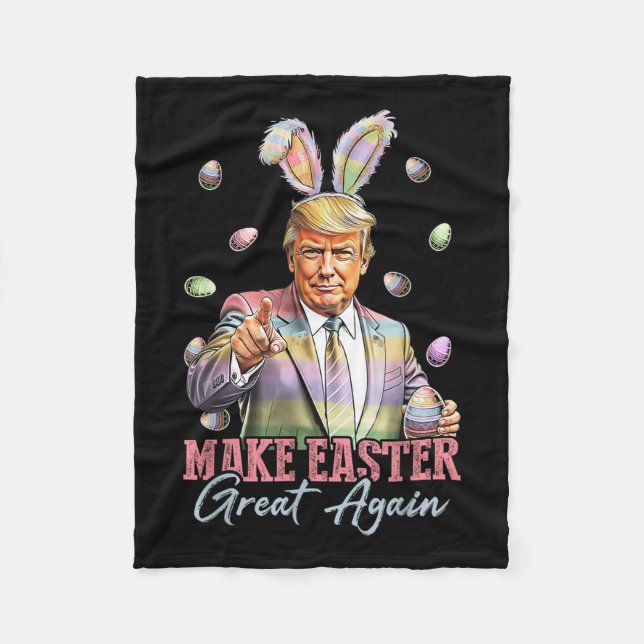 Funny Trump macht Ostern wieder groß Rabbit H Fleecedecke (Vorderseite)