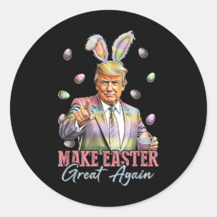 Funny Trump macht Ostern wieder groß Rabbit H Runder Aufkleber
