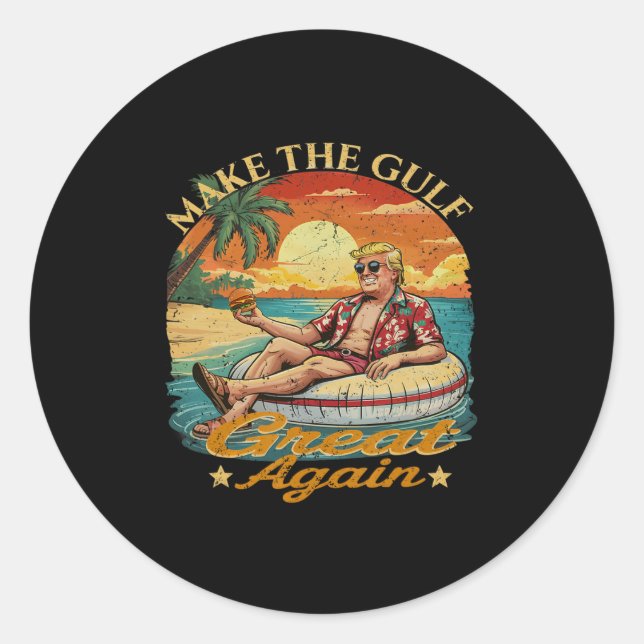 Funny Trump  Make The Gulf Great  Trump Merchandis Runder Aufkleber (Vorderseite)