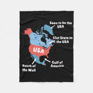 Funny Trump Map USA - Kanada, Grönland, Golf O Fleecedecke