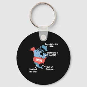 Funny Trump Map USA - Kanada, Grönland, Golf O Schlüsselanhänger