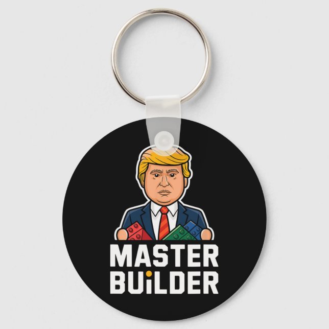 Funny Trump Master Builder Gebäude blockt Geschenk Schlüsselanhänger (Vorderseite)