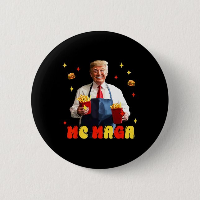 Funny Trump Mc Mega Fries Fast Food Button (Vorderseite)