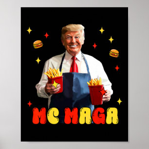 Funny Trump Mc Mega Fries Fast Food Poster