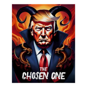 Funny Trump mit Hörnern ausgewählt Poster