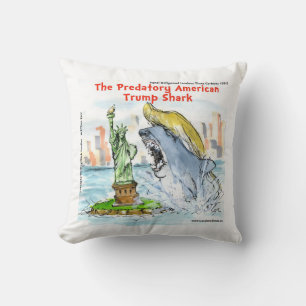 Funny Trump Shark Pure Cotton Throw Kissen