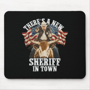 Funny Trump Shirt Cowboy Trump Merchandise US Flag Mousepad
