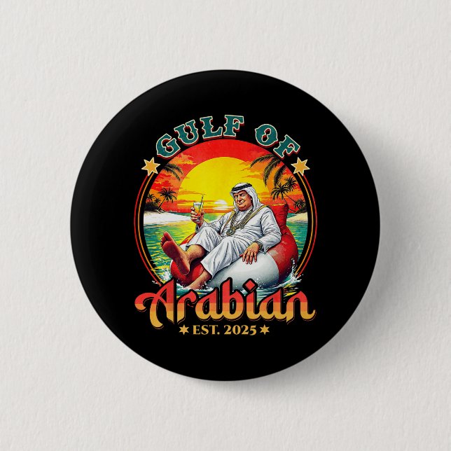Funny Trump Shirt Golf von Arabian Est 2025 Funny  Button (Vorderseite)