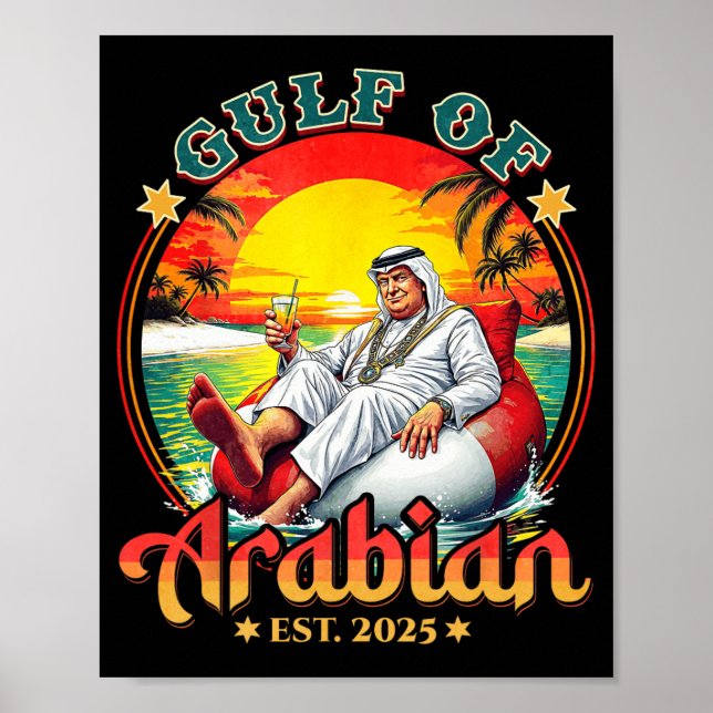 Funny Trump Shirt Golf von Arabian Est 2025 Funny  Poster (Vorne)