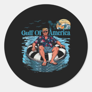 Funny Trump Shirt Gulf of US America Runder Aufkleber