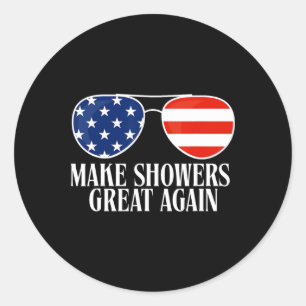 Funny Trump Spaß macht Dusche wieder groß Runder Aufkleber