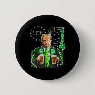 Funny Trump St Patricks Day We The People US Flag Button