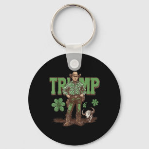 Funny Trump St Pattys Western Cowboy Trump Schlüsselanhänger