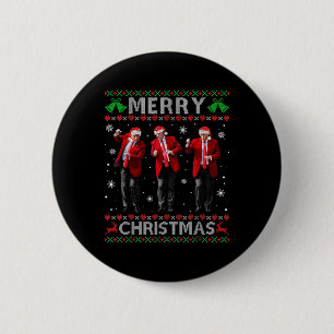 Funny Trump Tanz Frohe Weihnachten hässliche Weihn Button