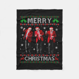 Funny Trump Tanz Frohe Weihnachten hässliche Weihn Fleecedecke