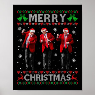 Funny Trump Tanz Frohe Weihnachten hässliche Weihn Poster