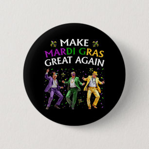 Funny Trump tanzt Mardi Gras wieder groß Button