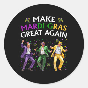 Funny Trump tanzt Mardi Gras wieder groß Runder Aufkleber