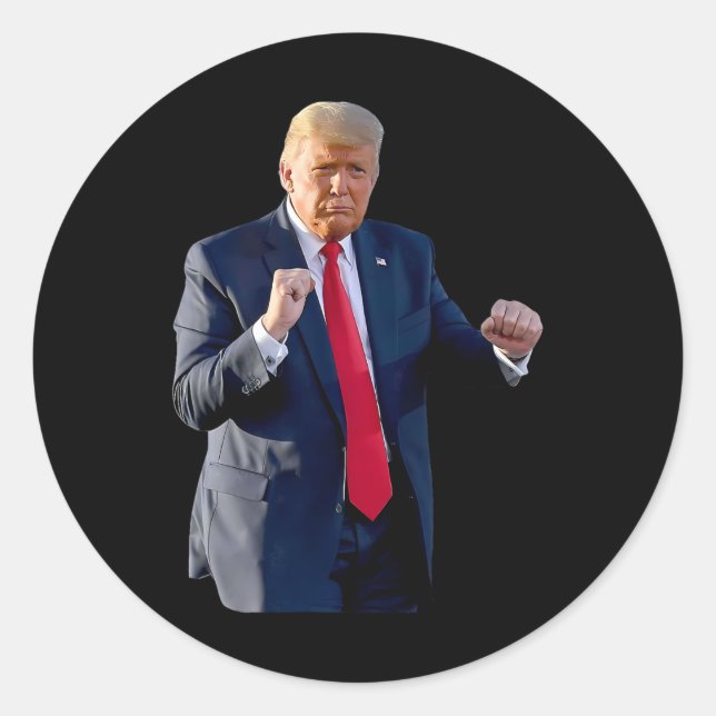 Funny Trump tanzt wie ein Felon und wählt Trump Runder Aufkleber (Vorderseite)