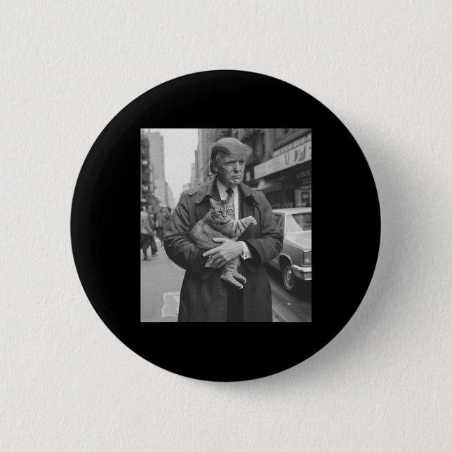 Funny Trump und Katze Button (Vorderseite)