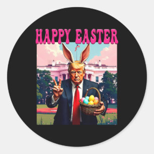 Funny Trump und Ostereier Bysket White House Hap Runder Aufkleber