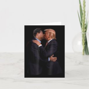 Funny Trump US Präsident und China Präsident Kiss Karte