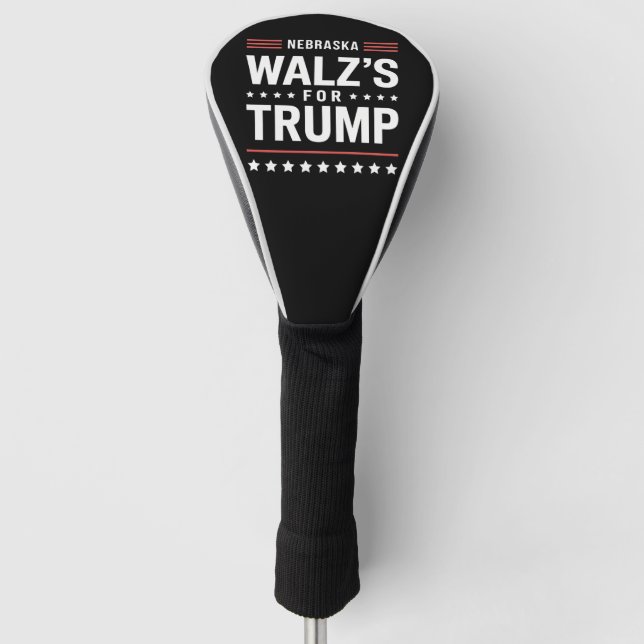 Funny Trump Vance Walz für Trump Nebraska Golf Headcover (Vorderseite)
