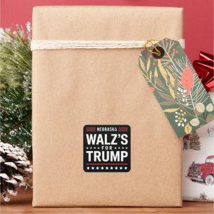 Funny Trump Vance Walz für Trump Nebraska Quadratischer Aufkleber