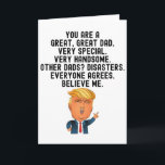 Funny Trump Vater Geburtstagskarte Karte<br><div class="desc">Funny Funny & Trendy Donald Trump Card zum Vatertag ist das perfekte Geschenk des Vaters zum Vatertag und zum Geburtstag. Geschenk für Vater.
Personalisieren Sie Ihre eigene Nachricht!</div>