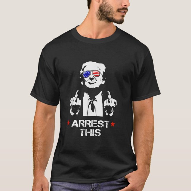 Funny Trump verhaftet dieses lange Schläfchen T Sh T-Shirt (Vorderseite)