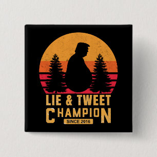 Funny Trump versteckt und sucht Lüge und Hitze Button