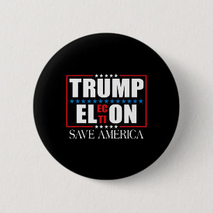 Funny Trump Wahl US Flagge Trump Elon Rettete Amer Button