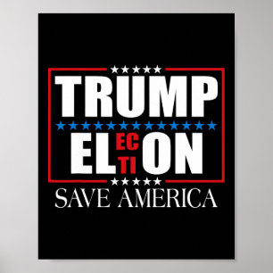 Funny Trump Wahl US Flagge Trump Elon Rettete Amer Poster